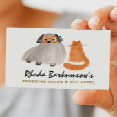 Fluffy Hund und Katze Whimsical Pet Sitter Groomer Visitenkarte