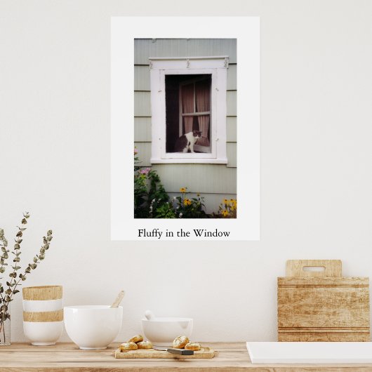 Fluffy im Fenster Poster (Küche)