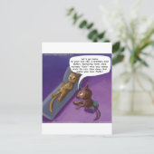 Fluffy in der Therapie Funny Cat Cartoon Postkarte (Stehend Vorderseite)