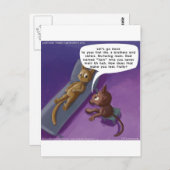 Fluffy in der Therapie Funny Cat Cartoon Postkarte (Vorne/Hinten)