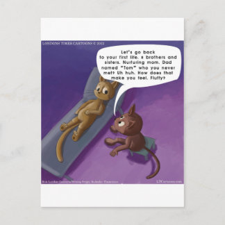 Fluffy in der Therapie Funny Cat Cartoon Postkarte