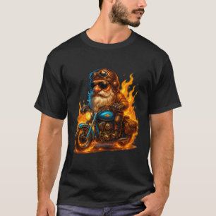Fluffy Inferno Fahrer – Biker-Hund mit Bart und Fe T-Shirt
