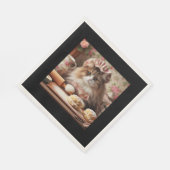 Fluffy Katzenbacksconen Serviette (Ecke)