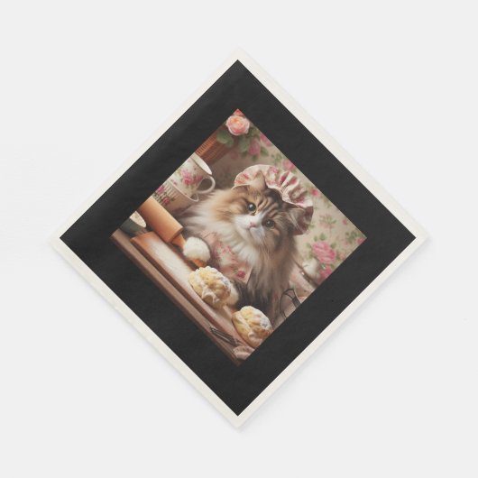 Fluffy Katzenbacksconen Serviette (Ecke)