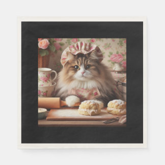 Fluffy Katzenbacksconen Serviette