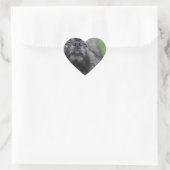 Fluffy Keeshond Herz-Aufkleber (Tasche)