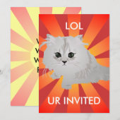 Fluffy Kitten Einladung (Vorne/Hinten)