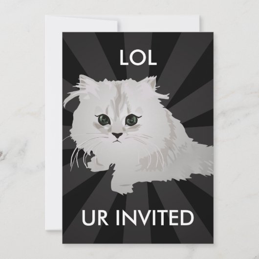 Fluffy Kitten Einladung (Vorderseite)