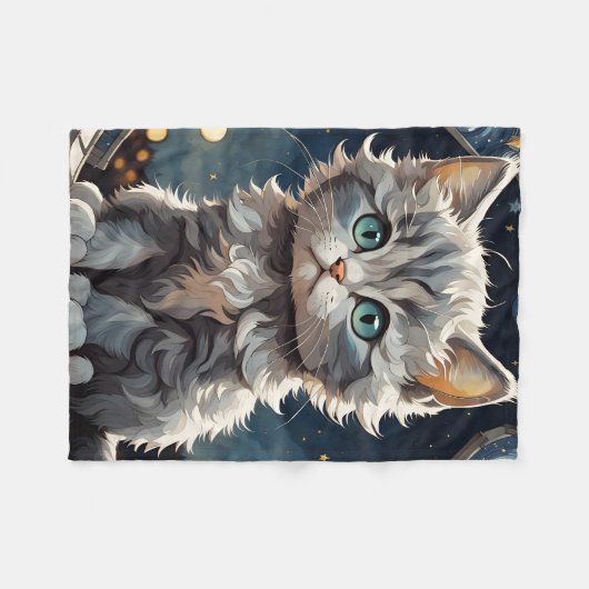 Fluffy Kitten Fleecedecke (Vorderseite (Horizontal))