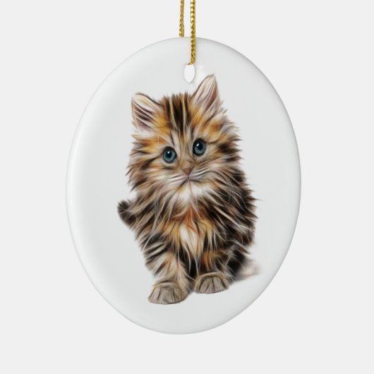 Fluffy Kitten Keramikornament (Rechts)