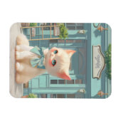 Fluffy Kitten mit Blue Bow im Konditorladen Magnet (Horizontal)