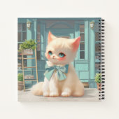 Fluffy Kitten mit Blue Bow im Konditorladen Notizblock (Rückseite)