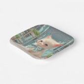 Fluffy Kitten mit Blue Bow im Konditorladen Pappteller (Gewinkelt)