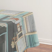 Fluffy Kitten mit Blue Bow im Konditorladen Tischdecke (Beispiel)