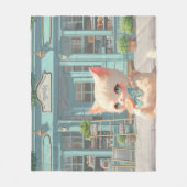 Fluffy Kitten mit Lollipop im Konditorei Shop Fleecedecke (Vorderseite)