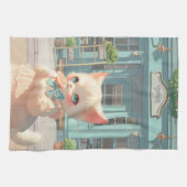 Fluffy Kitten mit Lollipop im Konditorei Shop Geschirrtuch (Horizontal)