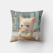 Fluffy Kitten mit Lollipop im Konditorei Shop Kissen (Rückseite)