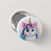 Fluffy Kitten Unicorn Button (Vorne & Hinten)