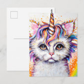 Fluffy Kitten Unicorn Postkarte (Vorne/Hinten)