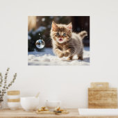 *~* Fluffy Kitty Cat 5:4 Kätzchen AP68 Schneebubbl Poster (Küche)