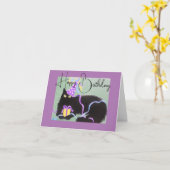 FLUFFY KITTY, GEBURTSTAGSKARTE KARTE (Gelbe Blume)