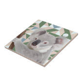 Fluffy Koala Green Geometric Background Fliese (Seite)