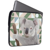 Fluffy Koala Green Geometric Background Laptopschutzhülle (Vorne Rechts)
