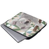 Fluffy Koala Green Geometric Background Laptopschutzhülle (Vorne Knopf)