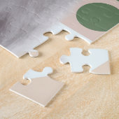 Fluffy Koala Green Geometric Background Puzzle (Seite)