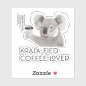 Fluffy Koala Pun Coffee Lovers Aufkleber (Blatt)