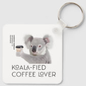 Fluffy Koala Pun Coffee Lovers Schlüsselanhänger (Rückseite)
