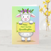 Fluffy Lamb Easter Message Card Karte (Gelbe Blume)