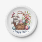 Fluffy Lamb und Ostereier Pappteller (Vorderseite)