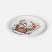 Fluffy Lamb und Ostereier Pappteller (Schrägansicht)