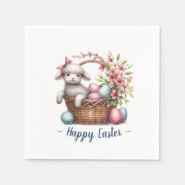 Fluffy Lamb und Ostereier Serviette