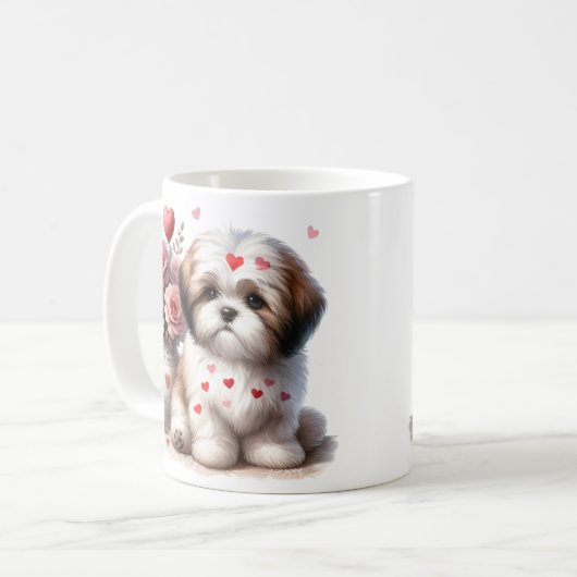 "Fluffy Liebe" Shih Tzu Tasse (Vorderseite Links)