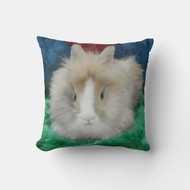 Fluffy Lionhead Pet Bunny Rabbit Throw Kissen (Vorderseite)