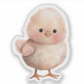 Fluffy Little Chick | Niedlicher Frühling und Oste Aufkleber (Vorderseite)