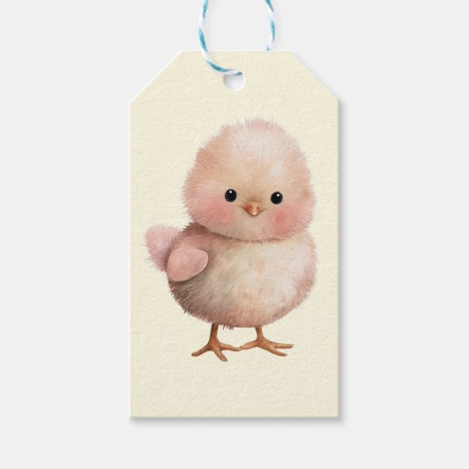 Fluffy Little Chick | Niedlicher Frühling und Oste Geschenkanhänger (Vorderseite)