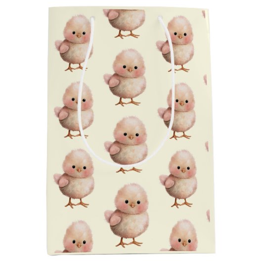 Fluffy Little Chick | Niedlicher Frühling und Oste Mittlere Geschenktüte (Vorderseite)