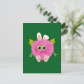 Fluffy little pink rabbit monster postkarte (Stehend Vorderseite)