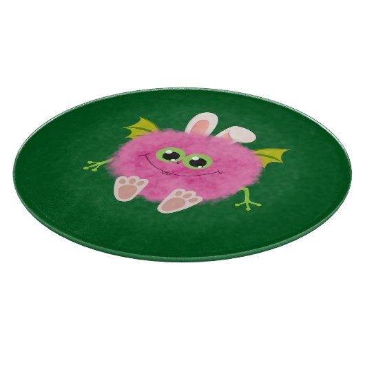 Fluffy little pink rabbit monster schneidebrett (Ecke)