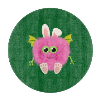Fluffy little pink rabbit monster schneidebrett