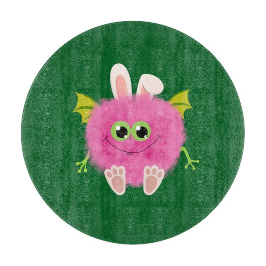 Fluffy little pink rabbit monster schneidebrett (Vorderseite)