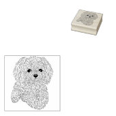 Fluffy Little Poodle Dog Gummi Briefmarke Gummistempel (Stempel)