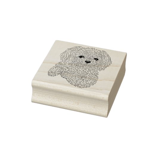 Fluffy Little Poodle Dog Gummi Briefmarke Gummistempel (Stempel)