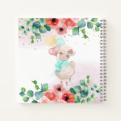 Fluffy Llama Illustration Blume Girl Daily Diary Notizblock (Rückseite)