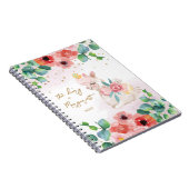 Fluffy Llama Illustration Blume Girl Daily Diary Notizblock (Rechte Seite)