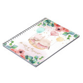 Fluffy Llama Illustration Floral Girl Daily Diary Notizblock (Linke Seite)