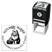 Fluffy Long Hair Cat Sitting #1 Name Ret Adresse Permastempel (Beispiel)